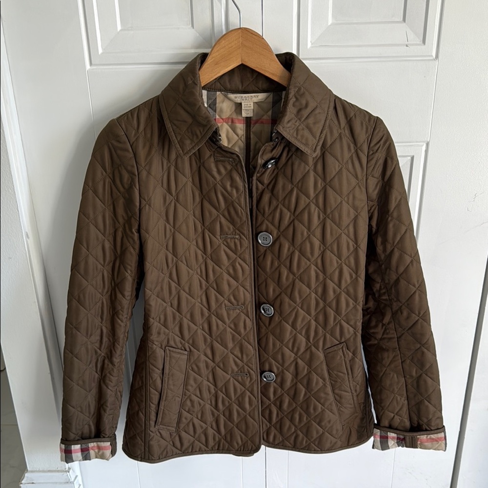 Burberry Brit Women’s Quilted Jacket - Olive Green (XS)